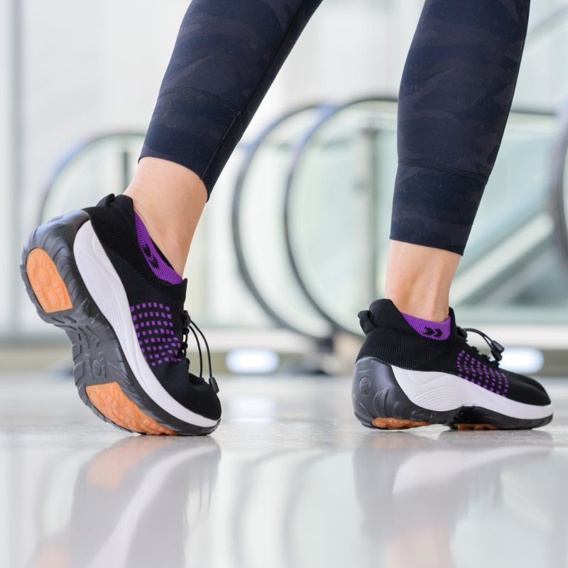 Ortho Stretch Cushion Shoes - Black Purple