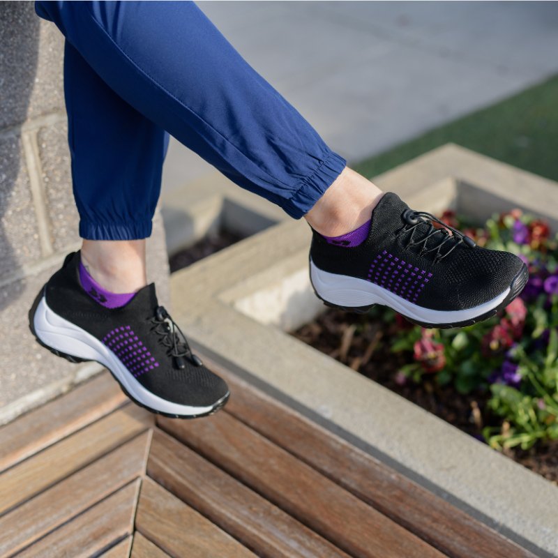 Ortho Stretch Cushion Shoes - Black Purple
